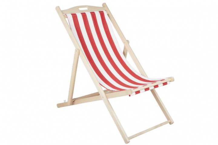 Dangle Beach Chair - Natur/Red -White i gruppen Udendørs møbler / Slap af / Beachstole hos Sommarboden i Höllviken AB (2130-54)