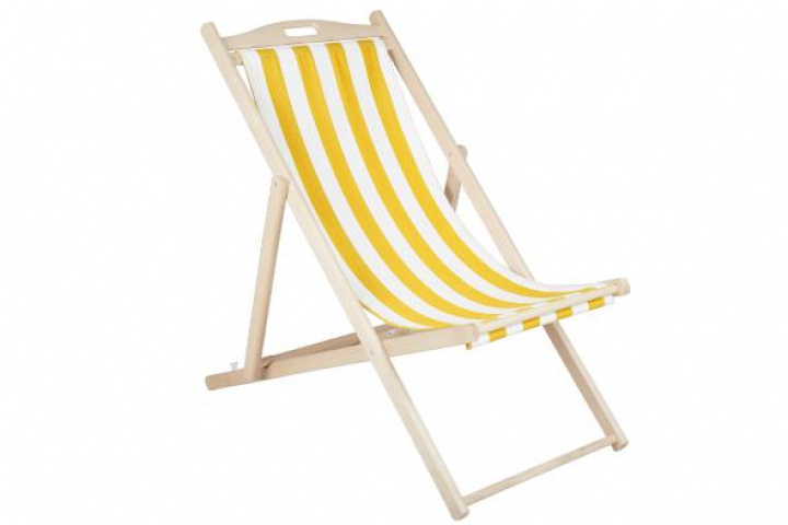 Dingle strandstol - natur/gul -hvid i gruppen Udendørs møbler / Slap af / Beachstole hos Sommarboden i Höllviken AB (2130-59)