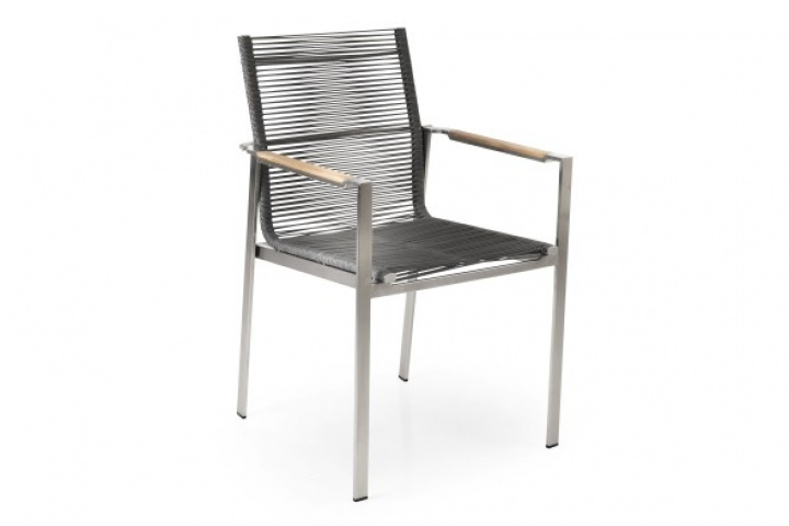 Gotland Frame stol - rustfrit stål/teak i gruppen Udendørs møbler / Materiale / Rustfrit stål / Stole - Rustfrit stål hos Sommarboden i Höllviken AB (2161-7)