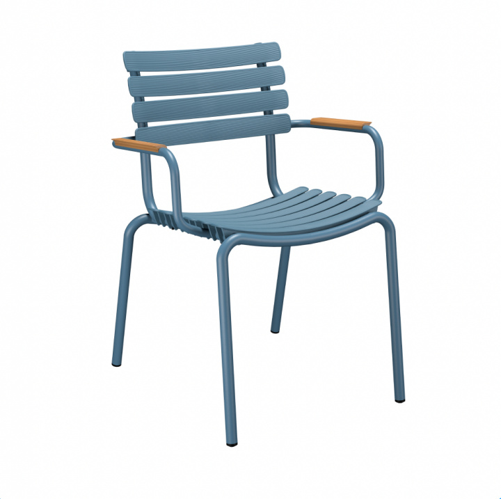 Genklipper spisestole - himmelblå/bambus i gruppen Udendørs møbler / Materiale / Aluminiummøbler hos Sommarboden i Höllviken AB (22302-1414-03)