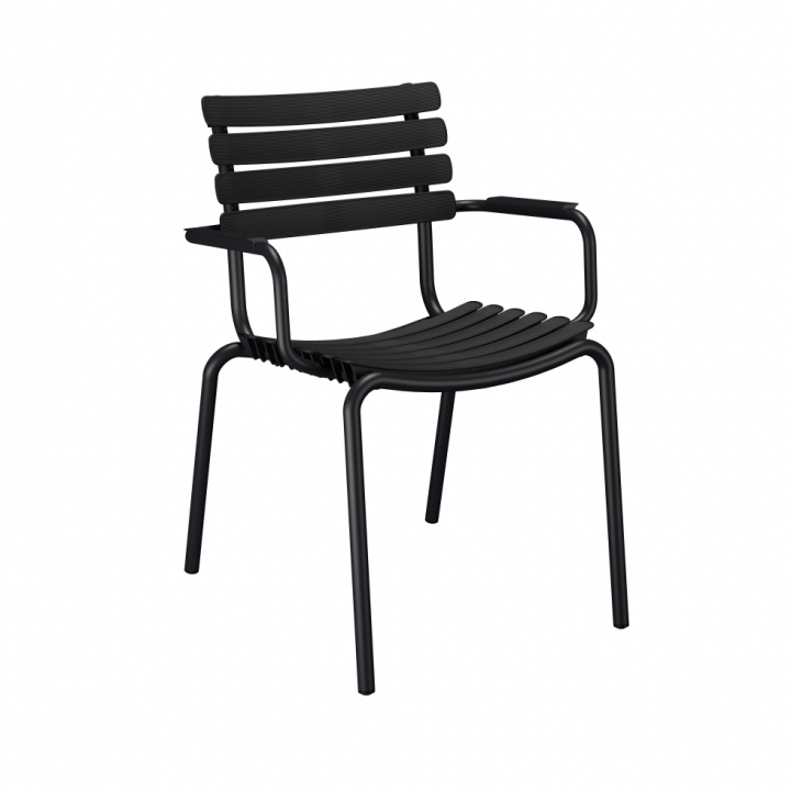 Reclips spisestol - sort/sort i gruppen Udendørs møbler / Materiale / Aluminiummøbler / Stole - Aluminiumsmøbler hos Sommarboden i Höllviken AB (22302-2024-24)