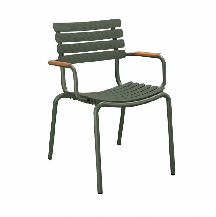 Genklipper spisestole - Olivengrøn/bambus i gruppen Udendørs møbler / Materiale / Aluminiummøbler hos Sommarboden i Höllviken AB (22302-2727-03)