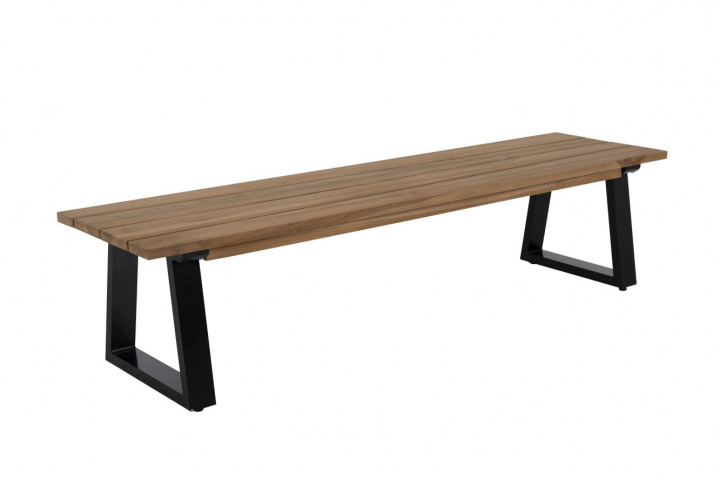 Laurion Bench 180x46 cm - sort/teak i gruppen Udendørs møbler / Materiale / Teakmøbler hos Sommarboden i Höllviken AB (2235-8)