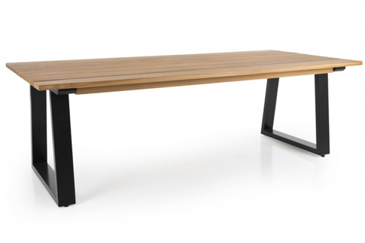 Laurion spisebord 230x100 H73 cm - sort/teak i gruppen Udendørs møbler / Bord / Spisebord hos Sommarboden i Höllviken AB (2236-8)