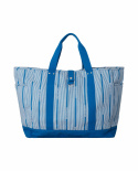 Madison økologisk bomuld Jacquard strandtaske - blå stribe