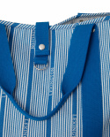 Madison økologisk bomuld Jacquard strandtaske - blå stribe