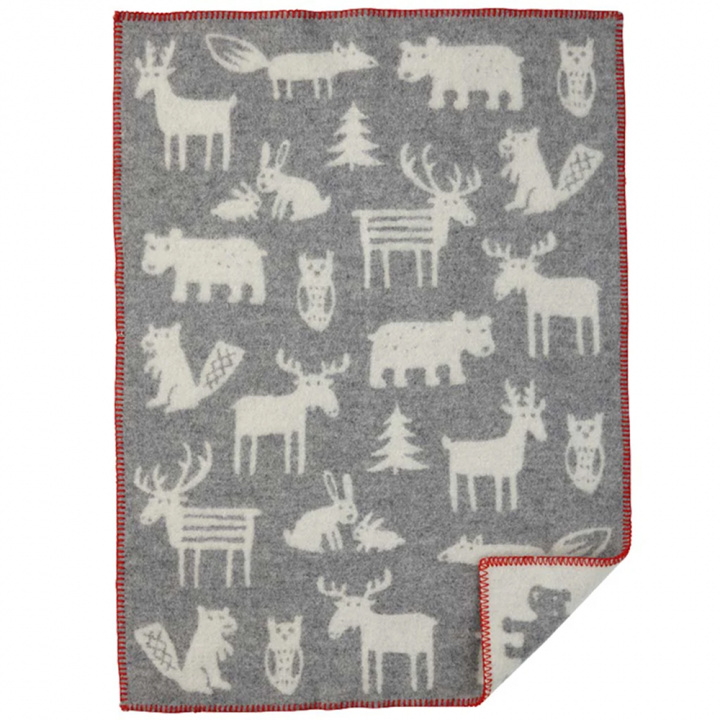 Forest uldplaid 65x90 cm – grå i gruppen Indretning / Tekstiler / Puder og tæpper hos Sommarboden i Höllviken AB (242304)