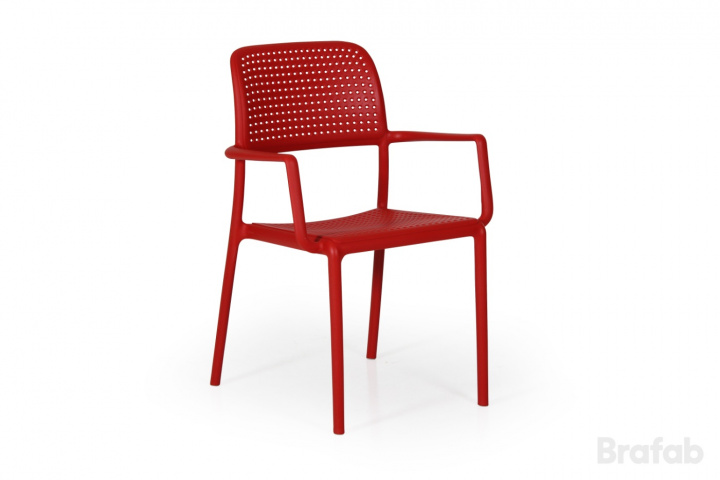 Bora Stack Chair M Frame - Rød i gruppen Udendørs møbler / Altanmøbler / Hotel og restaurant hos Sommarboden i Höllviken AB (242RD)