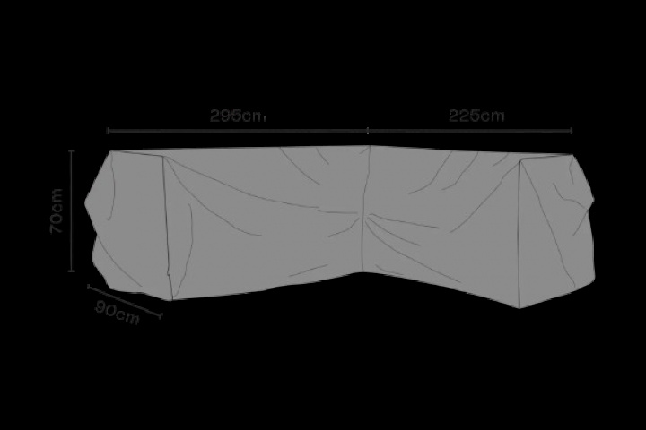 Hörnsoffskydd Weldon/Leone R295/L225x90x70 cm, andas - svart i gruppen Udendørs møbler / Møbelbeskyttelse / Møbelbeskyttelse og vedligeholdelse hos Sommarboden i Höllviken AB (2448-820)