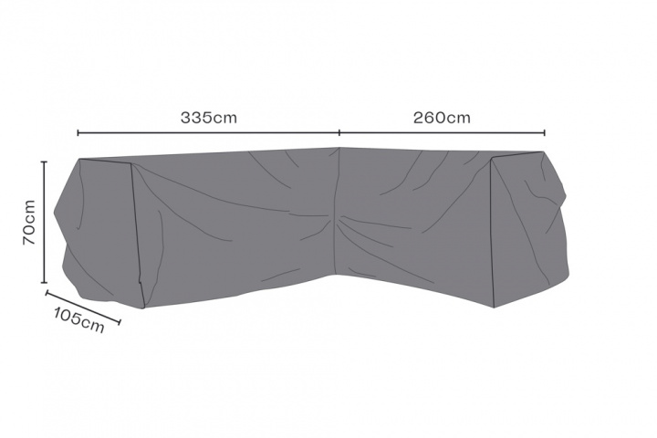 Hjørnesofabetræk L260/R335x70x105 cm, åndbar - sort i gruppen Udendørs møbler / Møbelbeskyttelse / Møbelbeskyttelse og vedligeholdelse hos Sommarboden i Höllviken AB (2451-820)