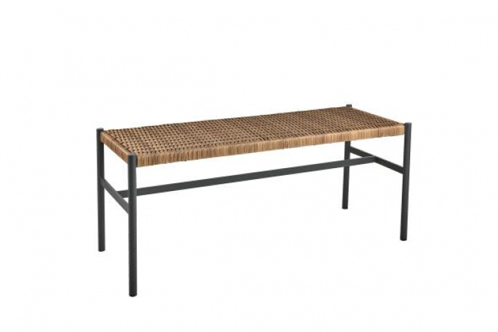 DK bænk 106x40 cm - antracit/natur i gruppen Udendørs møbler / Stole & Havestole / Bænke hos Sommarboden i Höllviken AB (2503-73)