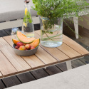 Rio loungebord 120x60 - sandy grey/teak