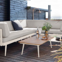 Rio loungebord 120x60 - sandy grey/teak