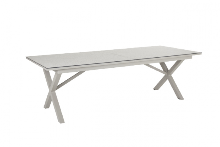 Hillmond spisebord udvides 238/297x100 H73 cm - Khaki/Terrazzo Beige i gruppen Udendørs møbler / Materiale / Aluminiummøbler / Spisebord - Aluminiummøbler hos Sommarboden i Höllviken AB (2646-21-24)