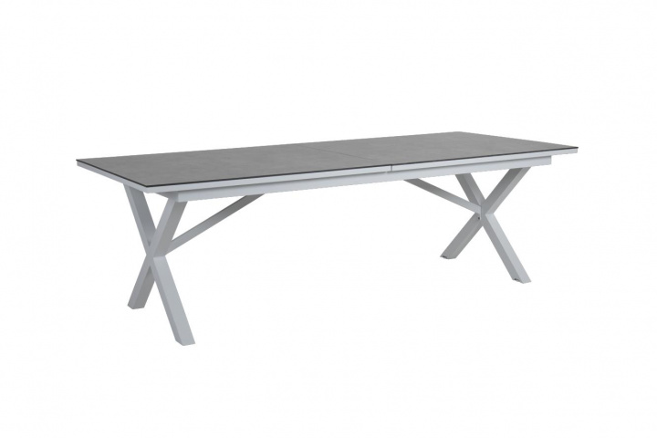 Hillmond spisebord udvides 238/297x100 - Hvid/grå i gruppen Udendørs møbler / Materiale / Aluminiummøbler / Spisebord - Aluminiummøbler hos Sommarboden i Höllviken AB (2646-50-71)