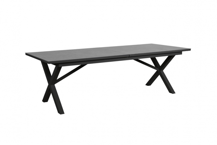 Hillmond spisebord udvides 238/297x100 cm - sort/grå i gruppen Udendørs møbler / Materiale / Aluminiummøbler / Spisebord - Aluminiummøbler hos Sommarboden i Höllviken AB (2646-80-71)