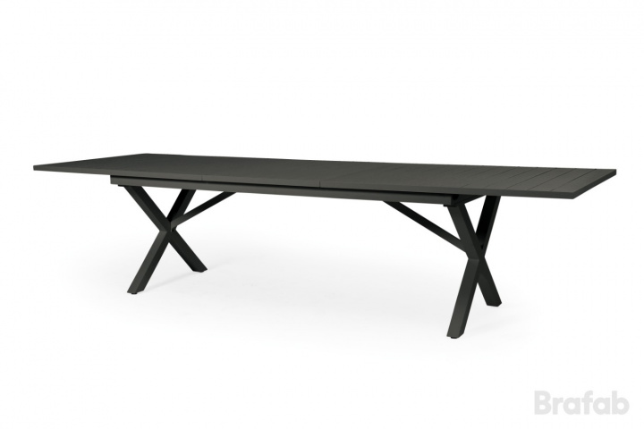 Hillmond spisebord udvides 240/310x100 cm - Matte sort i gruppen Udendørs møbler / Materiale / Aluminiummøbler / Spisebord - Aluminiummøbler hos Sommarboden i Höllviken AB (2646-80)