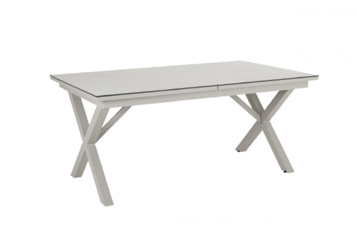 Hillmond spisebord udvides 166/226x100 H73 cm - Khaki/Terrazzo Beige i gruppen Udendørs møbler / Materiale / Aluminiummøbler / Spisebord - Aluminiummøbler hos Sommarboden i Höllviken AB (2647-21-24)
