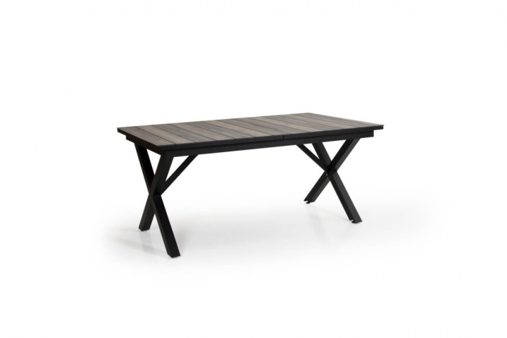 Hillmond spisebord udvides 166/226x100 cm - sort/natur i gruppen Udendørs møbler / Materiale / Aluminiummøbler / Spisebord - Aluminiummøbler hos Sommarboden i Höllviken AB (2647-80-26)