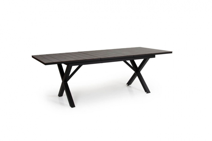 Hillmond spisebord udvides 166/226x100 cm - sort/grå i gruppen Udendørs møbler / Materiale / Aluminiummøbler / Spisebord - Aluminiummøbler hos Sommarboden i Höllviken AB (2647-80-74)