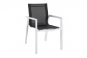 Delia Frame Chair - White/Black Textilene