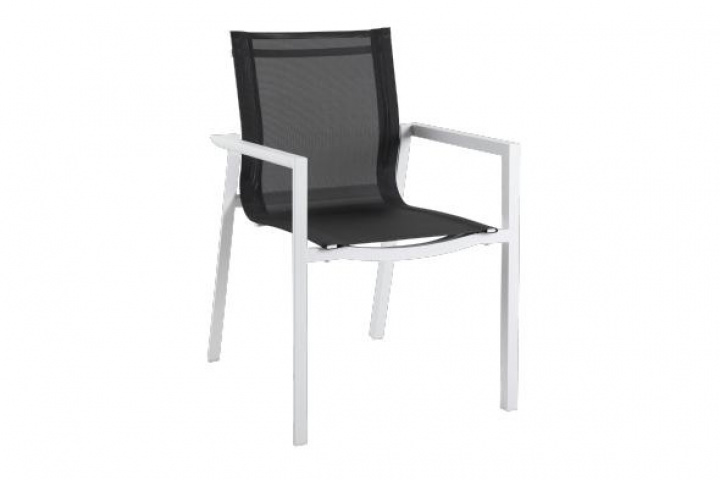 Delia Frame Chair - White/Black Textilene i gruppen Udendørs møbler / Materiale / Aluminiummøbler hos Sommarboden i Höllviken AB (2652-50-81)