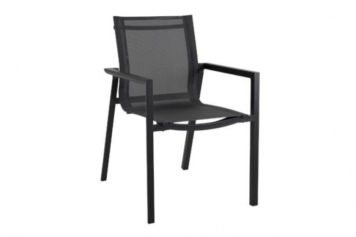 Delia Frame Chair - Black/Black Textilene i gruppen Udendørs møbler / Materiale / Aluminiummøbler / Stole - Aluminiumsmøbler hos Sommarboden i Höllviken AB (2652-80-81)