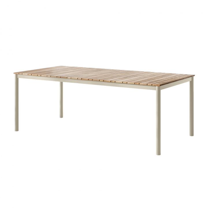 Mood Nova havebord 219x100 H74 - sandy grey/teak i gruppen Udendørs møbler / Bord / Spisebord hos Sommarboden i Höllviken AB (2659042-CI)