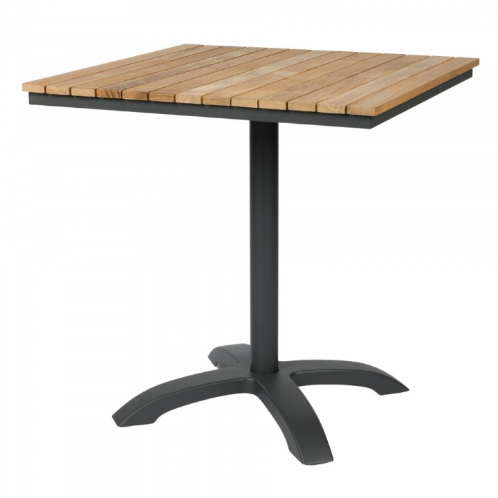 Mood cafébord 70x70 H74 cm - antracit/teak i gruppen Udendørs møbler / Materiale / Teakmøbler / Cafébord - Teakmøbler hos Sommarboden i Höllviken AB (2667036-CI)