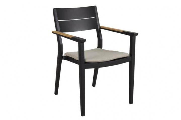 Chios lænestol - sort/aske dyna i gruppen Udendørs møbler / Materiale / Aluminiummøbler / Stole - Aluminiumsmøbler hos Sommarboden i Höllviken AB (2711-80-710)