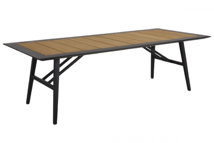 Chios spisebord 240x100 H73 cm - sort/teak i gruppen Udendørs møbler / Materiale / Teakmøbler / Bord - Teakmøbler hos Sommarboden i Höllviken AB (2716)