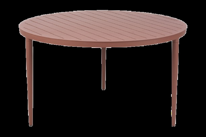 Bigby bord Ø 130 H73 cm - zinrød i gruppen Udendørs møbler / Bord / Spisebord hos Sommarboden i Höllviken AB (2866-48)