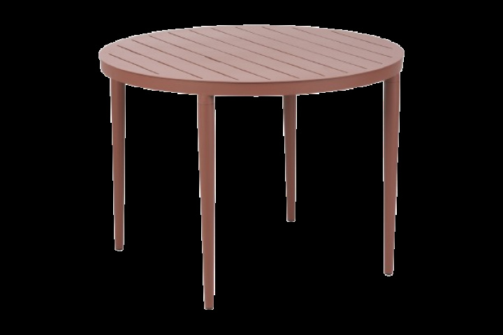 Bigby bord Ø 100 H73 cm - zinrød i gruppen Udendørs møbler / Materiale / Aluminiummøbler / Spisebord - Aluminiummøbler hos Sommarboden i Höllviken AB (2867-48)