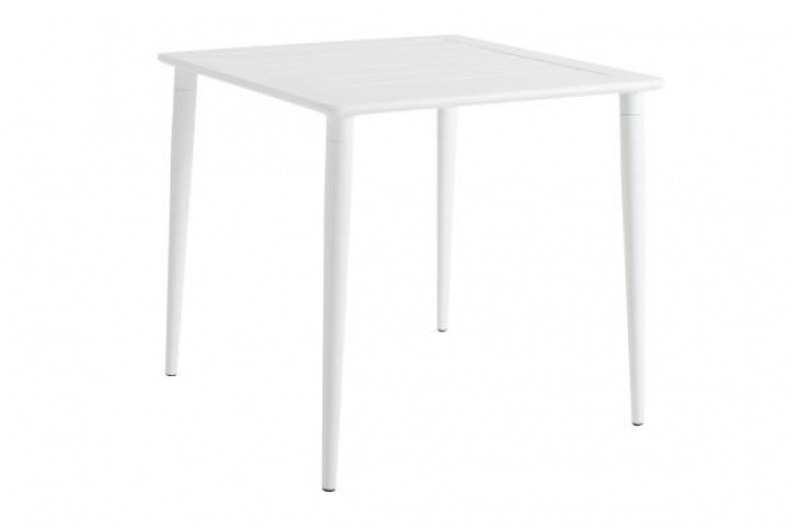 Nimes spisestabel 78x78 H73 cm - Hvid i gruppen Udendørs møbler / Materiale / Aluminiummøbler / Bord - Aluminiummøbler hos Sommarboden i Höllviken AB (3107-50)