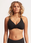 Wrap front F-cup bikinitopp - black