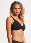 Wrap front F-cup bikinitopp - black