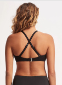 Wrap front F-cup bikinitopp - black