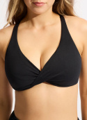 Wrap front F-cup bikinitopp - black