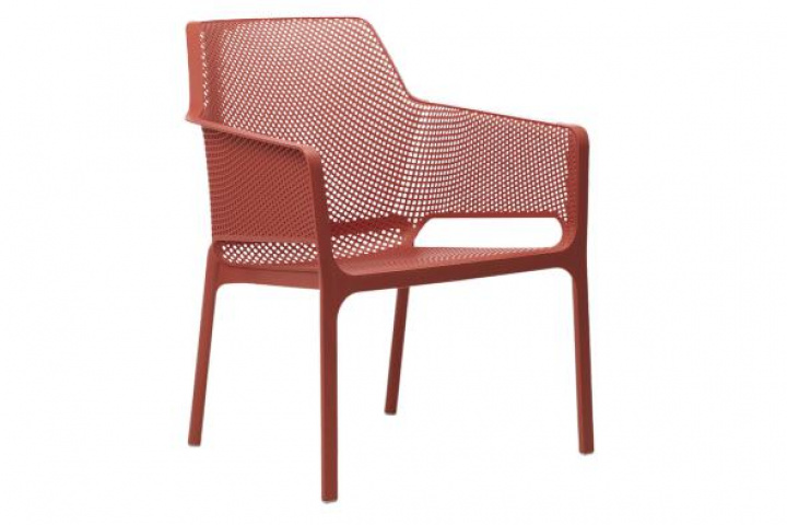 Net -lænestol, Stackable - Coral i gruppen Udendørs møbler / Materiale / Plastmøbler / Stole - Plastmøbler hos Sommarboden i Höllviken AB (327CO)