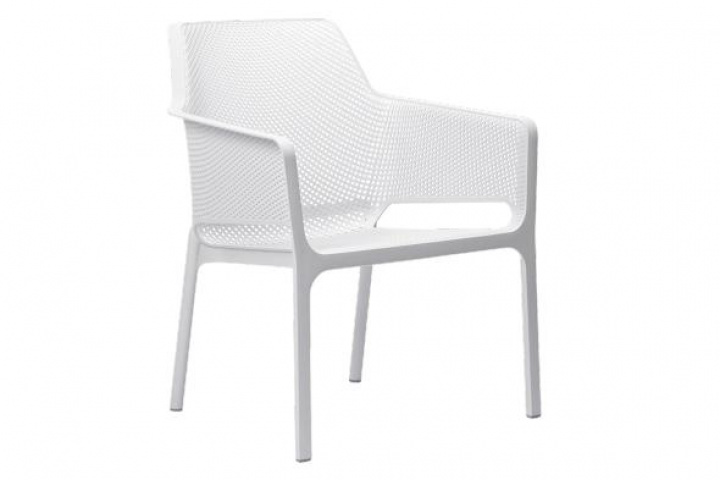 Netstol, stable - hvid i gruppen Udendørs møbler / Materiale / Plastmøbler / Stole - Plastmøbler hos Sommarboden i Höllviken AB (327WH)