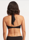 Halterneck bandeau bikinitop - black