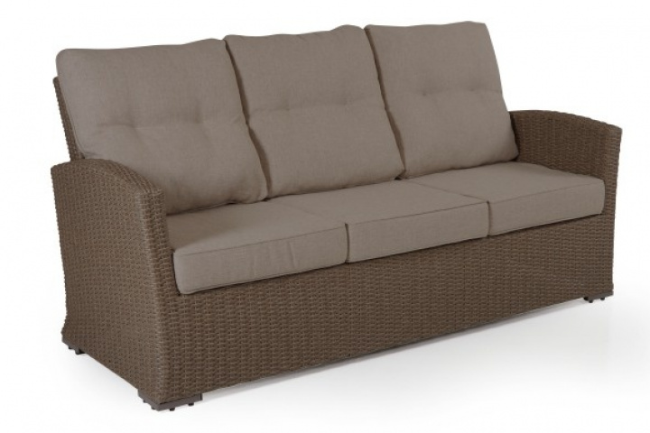 Ashfield 3 -personers sofa - beige/beige pude i gruppen Udendørs møbler / Loungemøbler / Loungemoduler / 3-personers sofa - loungemoduler hos Sommarboden i Höllviken AB (3753-20-02)
