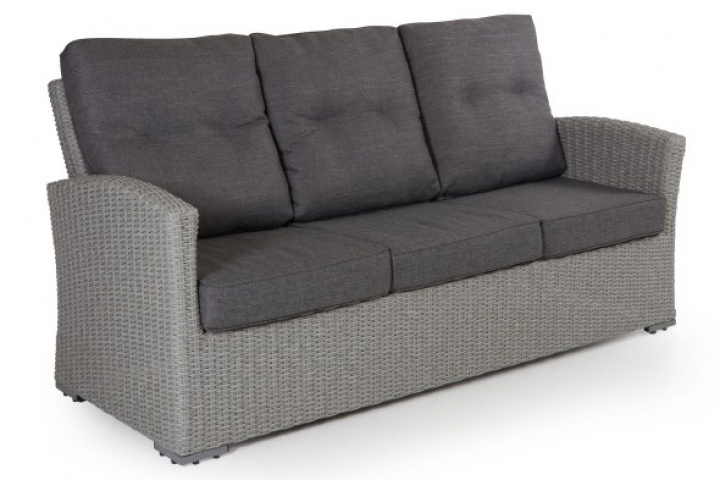 Ashfield 3-personers sofa - grå/grå pude i gruppen Udendørs møbler / Loungemøbler / Loungemoduler / 3-personers sofa - loungemoduler hos Sommarboden i Höllviken AB (3753-71-78)