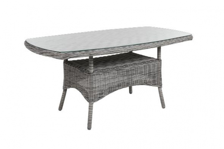 Rosita sofabord 150x80 cm - grå/glas i gruppen Udendørs møbler / Materiale / Kunstrattanmøbler / Sofabord & Sidebord - Kunstrottingmøbler hos Sommarboden i Höllviken AB (3966-74)