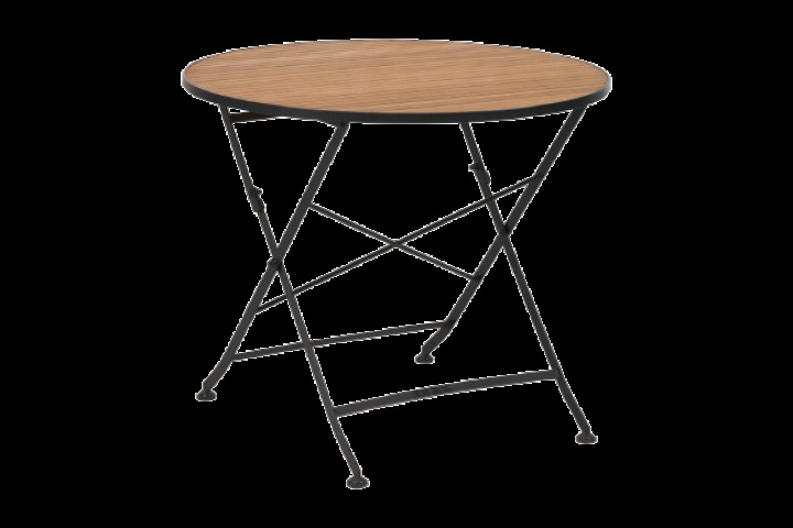 Brewer cafébord Ø 85 H73 cm - sort/teak i gruppen Udendørs møbler / Bord / Cafébord hos Sommarboden i Höllviken AB (3983-8)