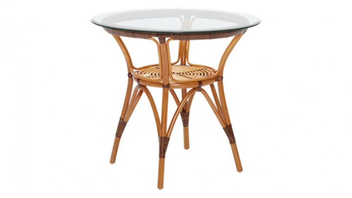 Tony Café Table Ø 80 cm - Antik/glas i gruppen Udendørs møbler / Materiale / Rådne møbler / Bord - Rattanmøbler hos Sommarboden i Höllviken AB (4007A-P9080)
