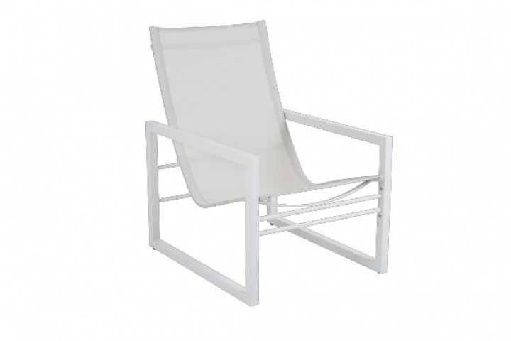 Vevi Lounge stol - Hvid/offwhite Textilene i gruppen Udendørs møbler / Materiale / Aluminiummøbler / Loungemøbler - Aluminiummøbler hos Sommarboden i Höllviken AB (4018-05-51)