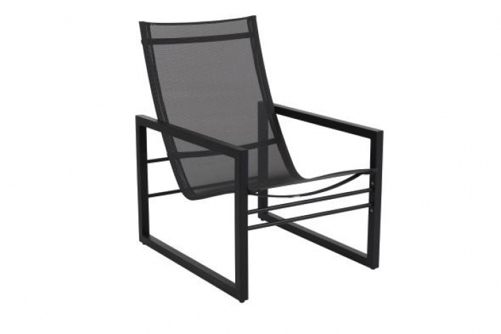 Vevi Lounge stol - sort/mørkegrå tekstilen i gruppen Udendørs møbler / Materiale / Aluminiummøbler hos Sommarboden i Höllviken AB (4018-8-79)