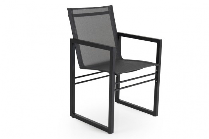 Vevi Frame Chair - Sort/mørkegrå tekstil i gruppen Udendørs møbler / Stole & Havestole / Stole med armlæn hos Sommarboden i Höllviken AB (4021-8-79)