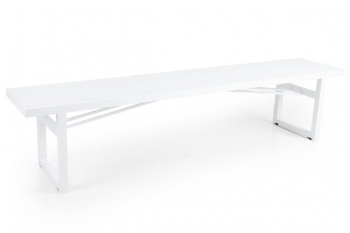 Vevi Bench 200x41 cm - Hvid i gruppen Udendørs møbler / Materiale / Aluminiummøbler / Andet - Aluminiummøbler hos Sommarboden i Höllviken AB (4023-05)